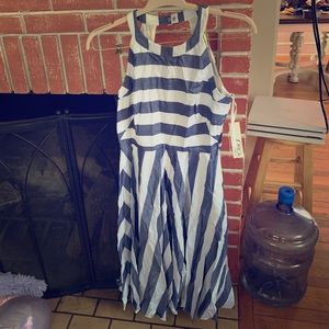 Blue and White Strpie Eliza J Dress, sz 6